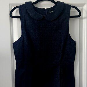 Blue Collared Patterned J Crew Blouse Size 8